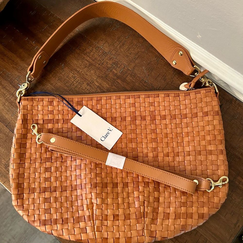 Clare V Moyen Messenger in Tan Woven NWT